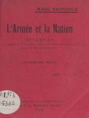 cover image of L'armée et la nation